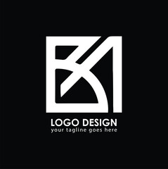 BA BA Logo Design, Creative Minimal Letter BA BA Monogram
