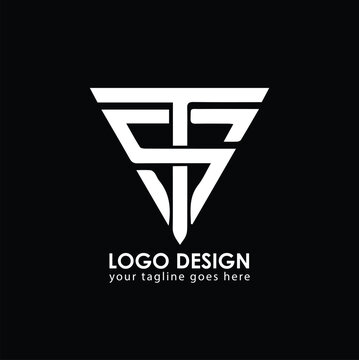 TS ST Logo Design, Creative Minimal Letter ST TS Monogram
