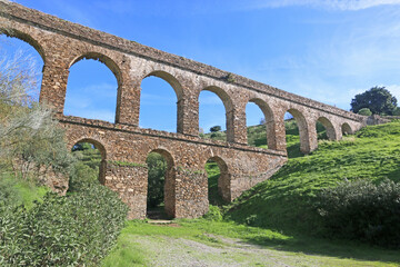 Roman aqueduct in Almunecar, Spain