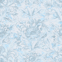 Baroque traditional flower pattern. Trendy color texture, royal fabric decor illustrations