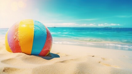 beach ball on the beach. Generative AI