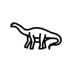 brontosaurus dinosaur animal line icon vector illustration