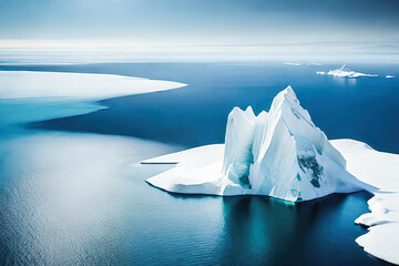 Iceberg aerial view, generative ai - 596843754