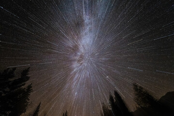 Milky way with starfield zoom