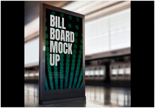 Train Station Billboard Mockup