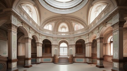 Fototapeta premium The Divine Interplay of Marble and Gold: Illustrating a Luxurious Christian Church Interior with Generative AI