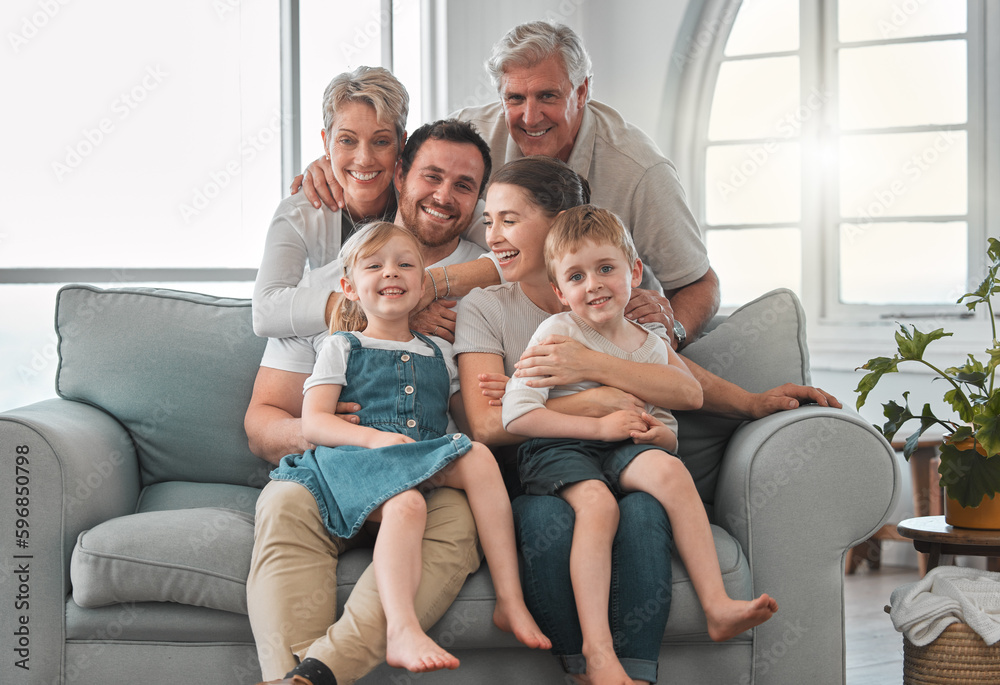 Aufkleber the memories we make with our family is everything. shot of a happy family relaxing on the sofa at h