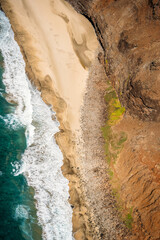 Kauai Napali Coast aerial view from Helicopter tour, golden hour