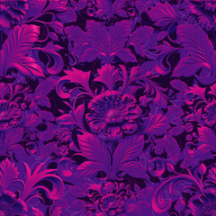 Damask seamless pattern. 3D steel seamless element with shadow and highlight.