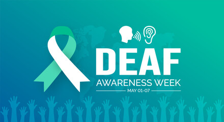 Deaf Awareness Week background or banner design template celebrated in may