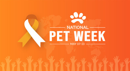 National Pet Week background or banner design template celebrated in may - obrazy, fototapety, plakaty