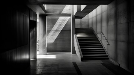 Black and White Photographs of a House with a Minimalist Design using Generative AI