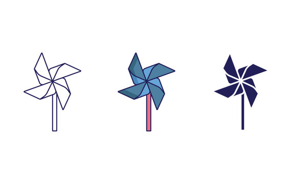 Pin wheel vector icon