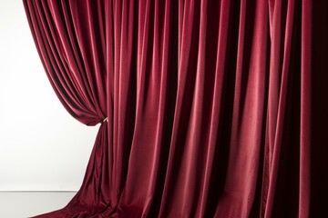 White background with velvet theater curtains. Clipping path included. Generative AI