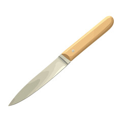 Sharp kitchen knife with wooden handle