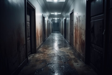 abandoned dark corridor generative ai	