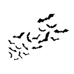 Halloween bats silhouettes vector 