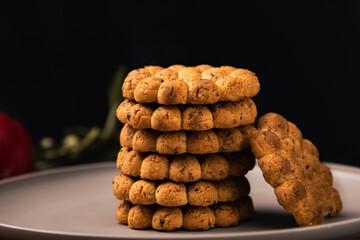Healthy Indulgence: A Stack of Delicious Homemade Oatmeal Raisin Cookies