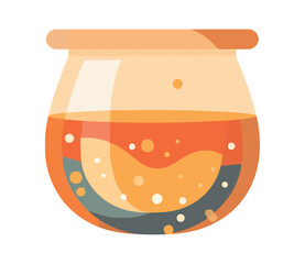 Fresh fruit cocktail in a yellow jar