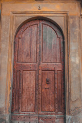 an old medieval door in a historic building. High quality photo
