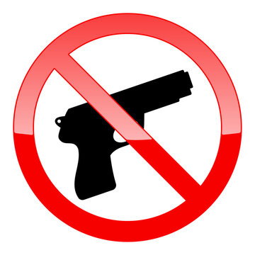 No Guns or Weapons Sign.