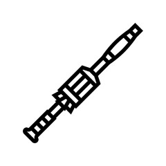 blowgun weapon military line icon vector illustration