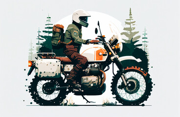stylish motorcycle in abstract graphic style, gerenative AI