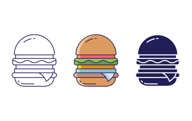 Fototapeta premium Hamburger vector icon