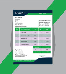 Professional and modern Business invoice form template.Invoicing money bills or price invoices and payment agreement design templates.Tax form, bill graphic or payment receipt page vector.