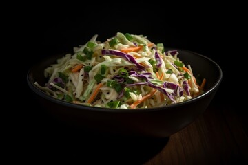 coleslaw with tangy dressing and sliced green onions