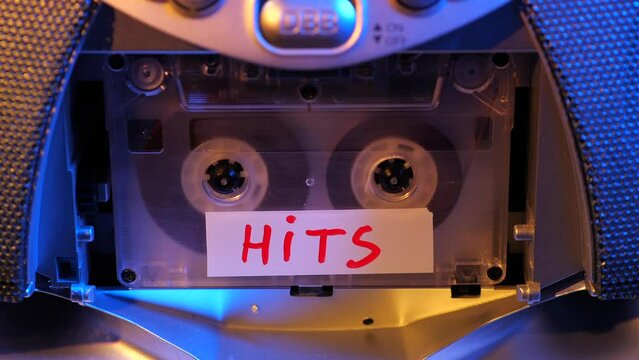 writing with a marker on old vintage tape audio cassette Hits