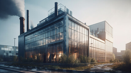 Awe-Inspiring View of a Modern Factory from the Outside