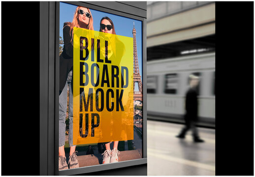 Train Station Billboard Mockup