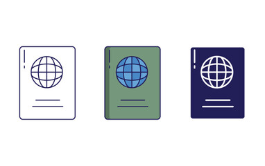 Outline Passport vector icon