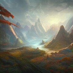 sunrise in the mountains