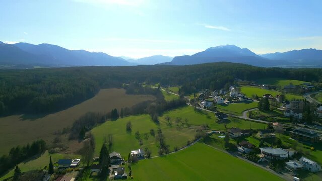 Beautiful Lake Faak in Austria also called Faaker See - aerial view - travel photography