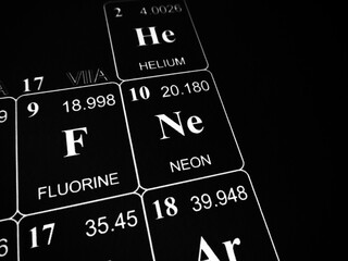 Neon on the periodic table of the elements