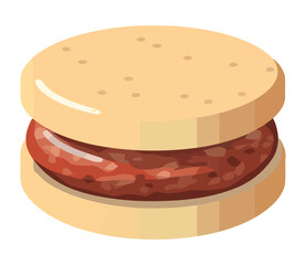 Gourmet burger meal with fresh meat stack
