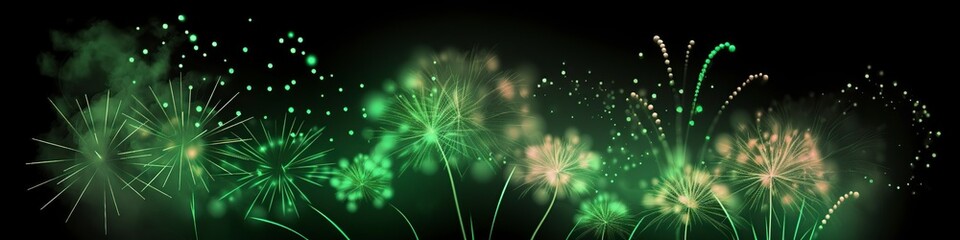 Fototapeta premium illustration, st patrick's day festive fireworks, website headers, ai generative