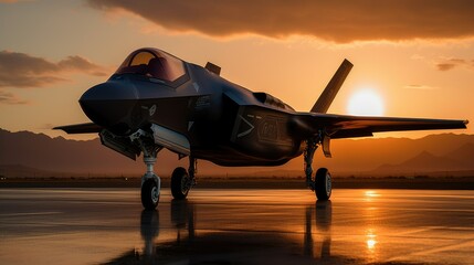 F-35 Lightning II fighter jet on the airfield