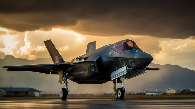 F-35 Lightning II fighter jet on the airfield