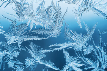 Abstract frosty pattern on glass, background texture