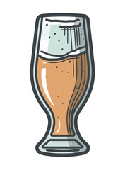 beer in glass drink sketch