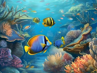 Fototapeta na wymiar fish in aquarium (Generative AI)