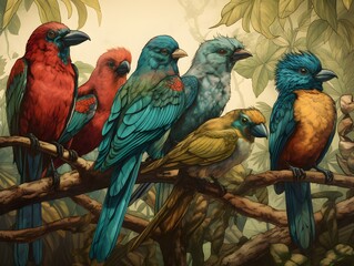 blue and yellow macaw (Generative AI)