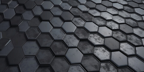 Full Frame Of Abstract Pattern, dark grey cells, polygons 