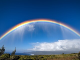 rainbow over the river (Generative AI)