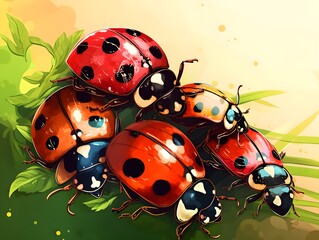 ladybug on leaf (Generative AI)