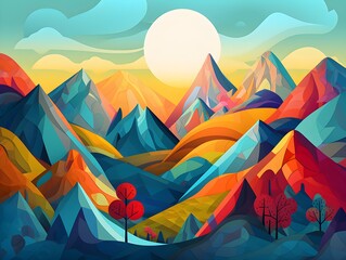 landscape with mountains (Generative AI)