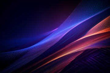 Purple and Blue Abstract Background with Lines, Inspired by Dark Skies and Light Orange, Generative AI